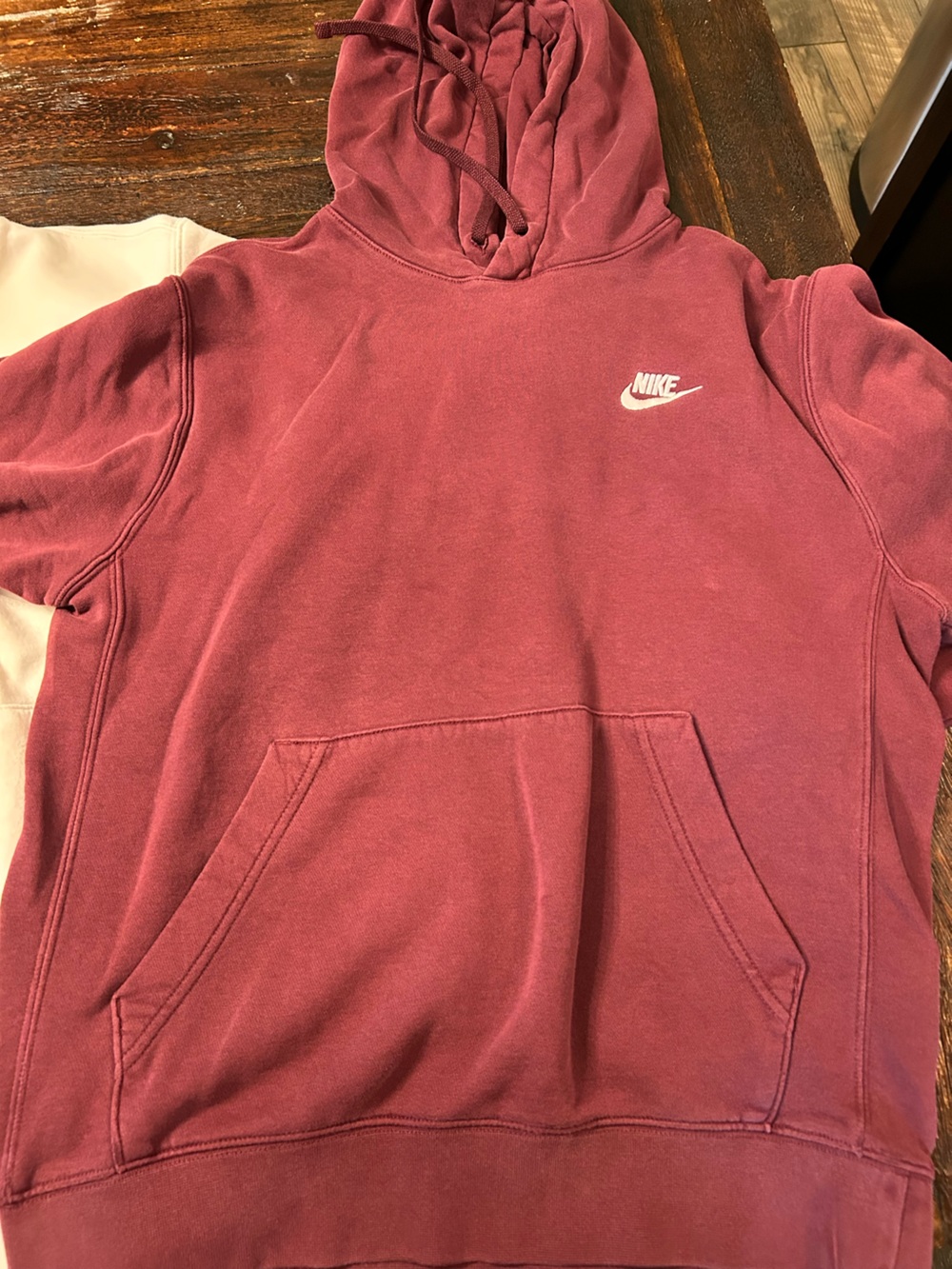 Nike Sportswear Club Fleece Pullover Hoodie Bundle Set - Burgundy & White - Picture 6 of 14
